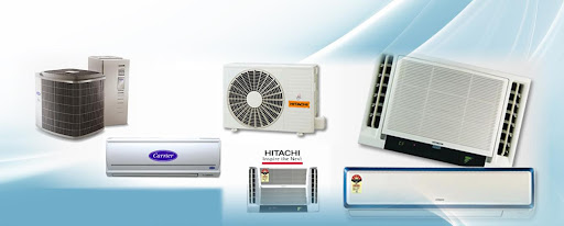 Professional HVAC technician repairing air conditioning unit in Dubai